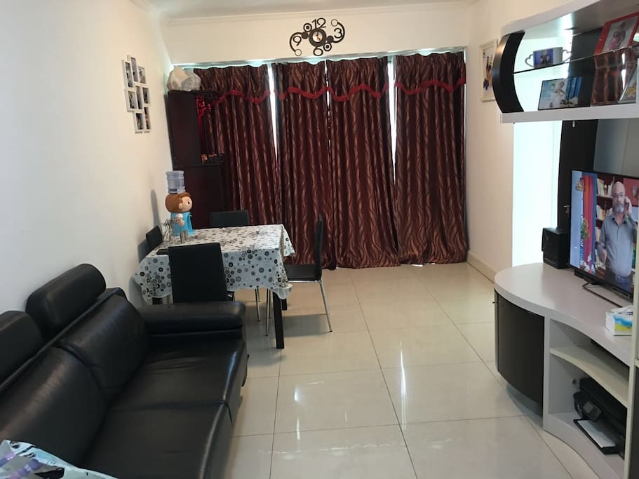 big living room with nice mountain and sea view from balconty