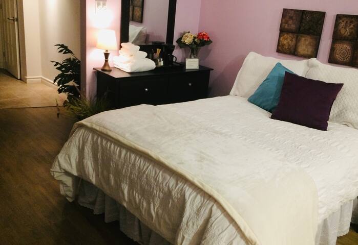 Spacious suite w/bath, close to Linc, airport