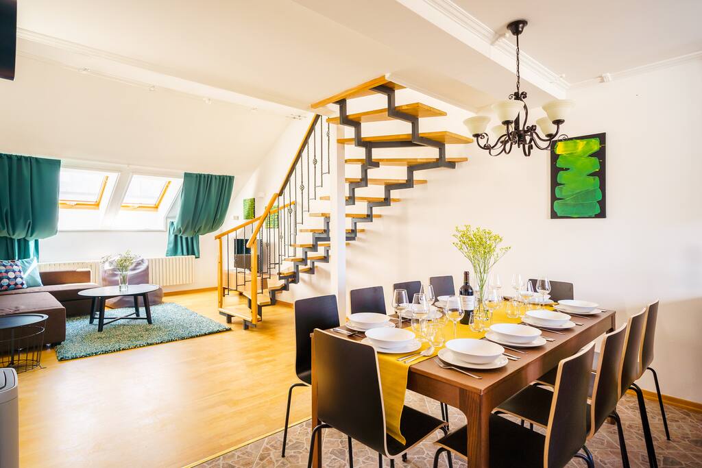 Living room with dining area