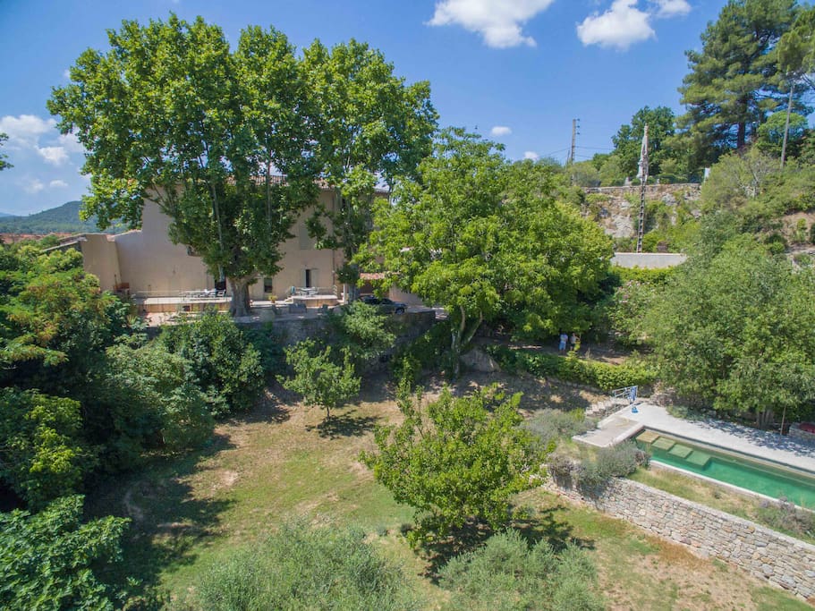 View of the house, patio and pool