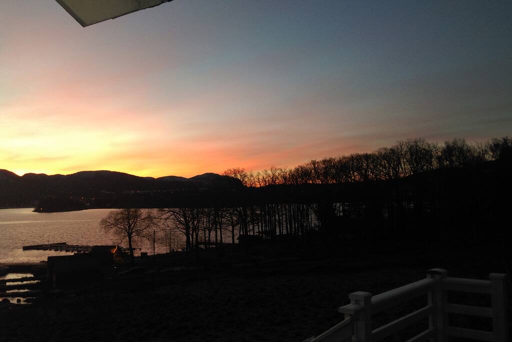 The sunset from the terrasse