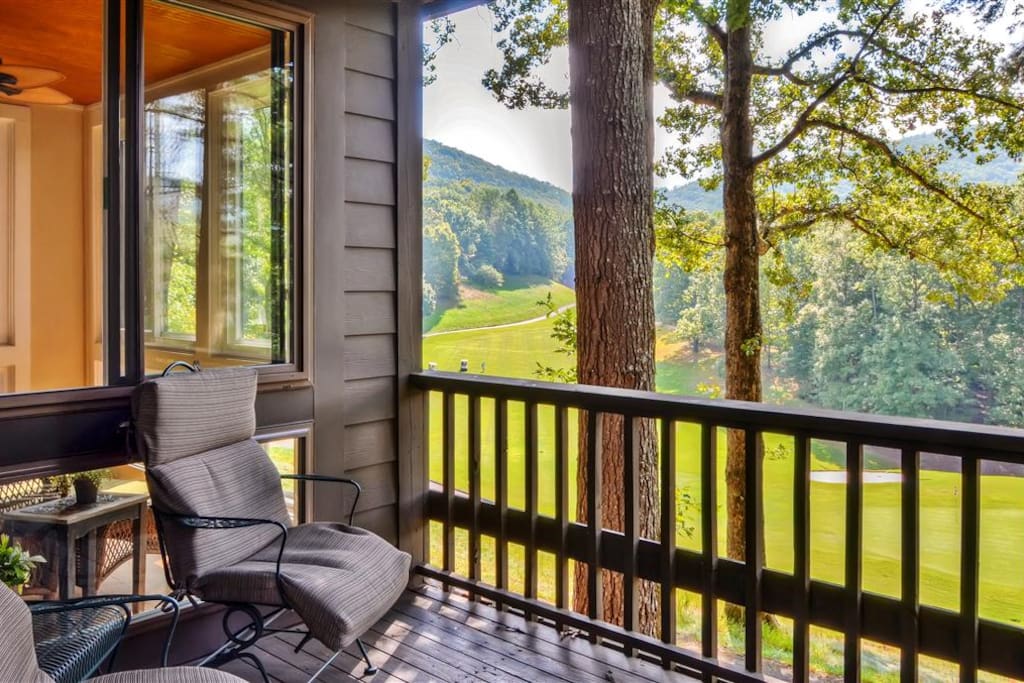 Overlook the 5th hole of Creek Golf Course from the private balcony