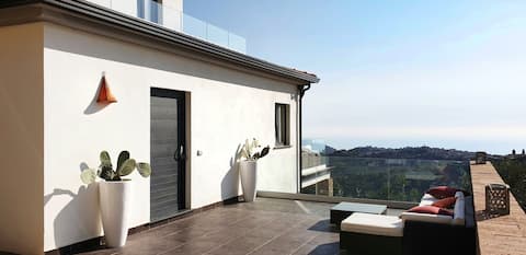 Cilento Panoramic apartment in Villa Anthea & gym