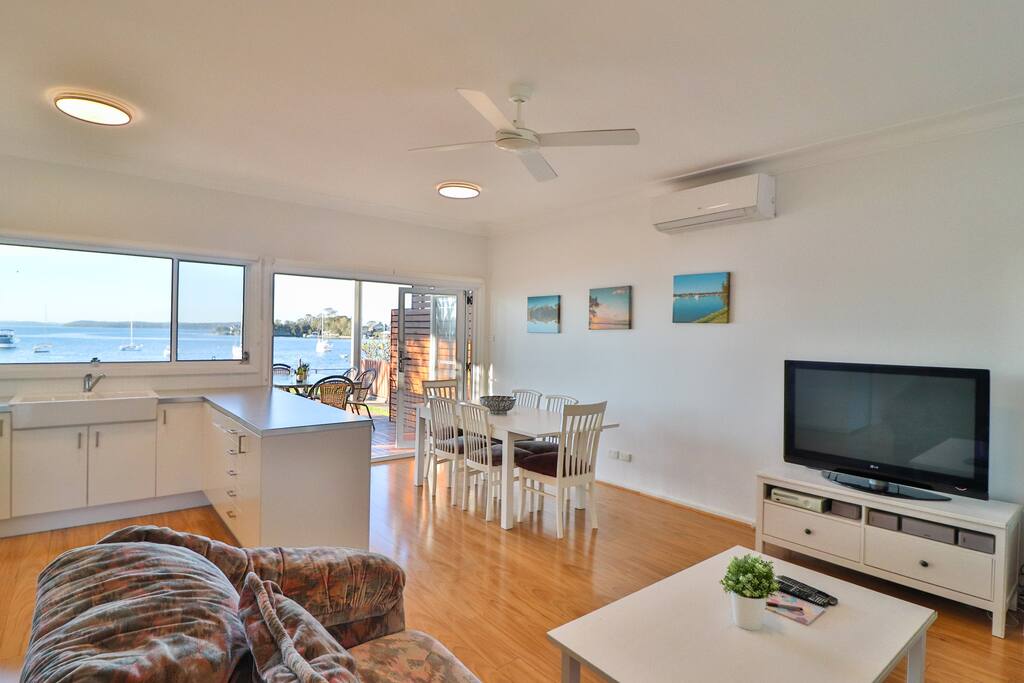 Lake views from the living area