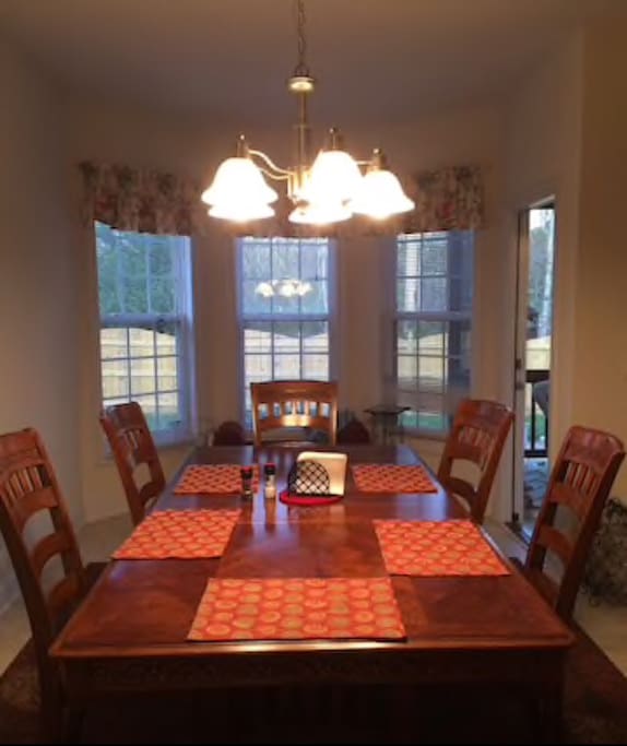 Large dining room seats six