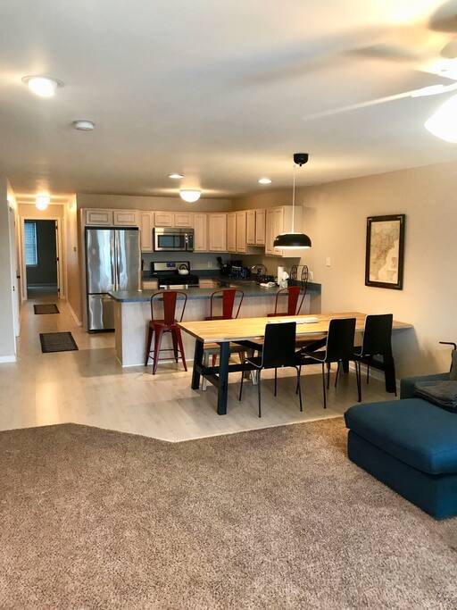 Living, dining, and kitchen