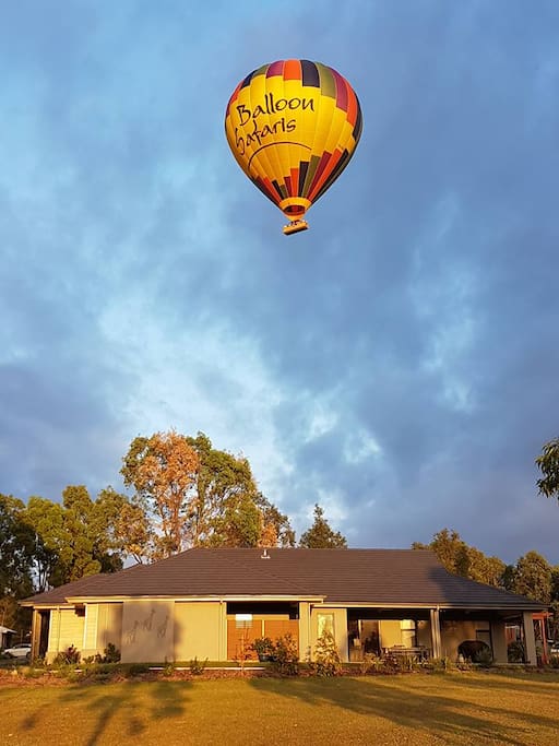 Hot Air Balloon Flying over the house :)