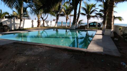 Beachfront house with a pool