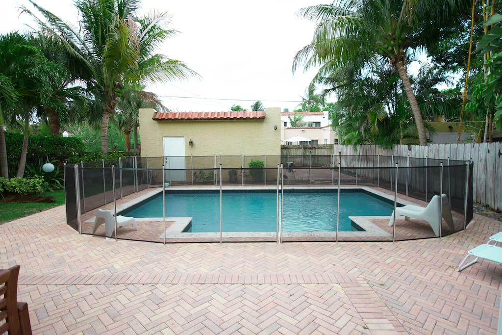 Pool view out of dining room