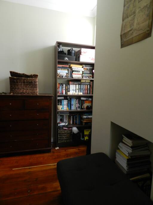 Stocked book case for lovers of fantasy.
