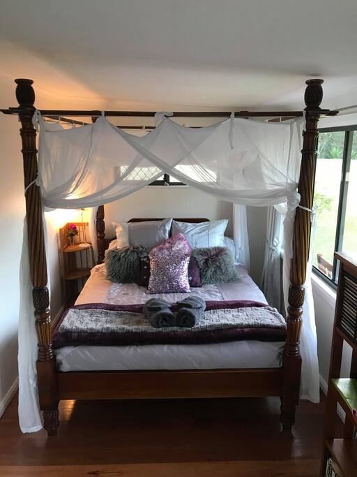 Comfy four poster bed