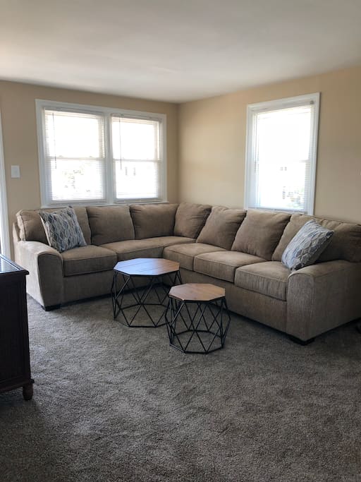 Cozy living room with large sectional sofa.