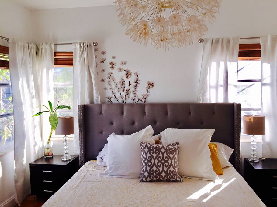 brand new king size bed! and lots of natural light!