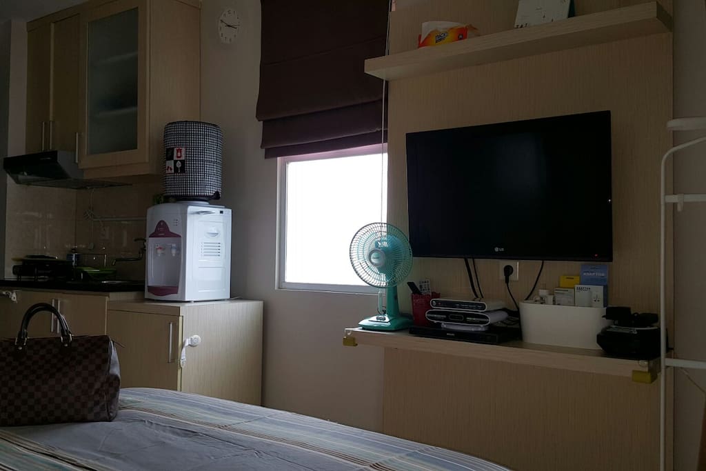 Pantry with fully equipped kitchen utensil, gas stove, rice cooker etc
