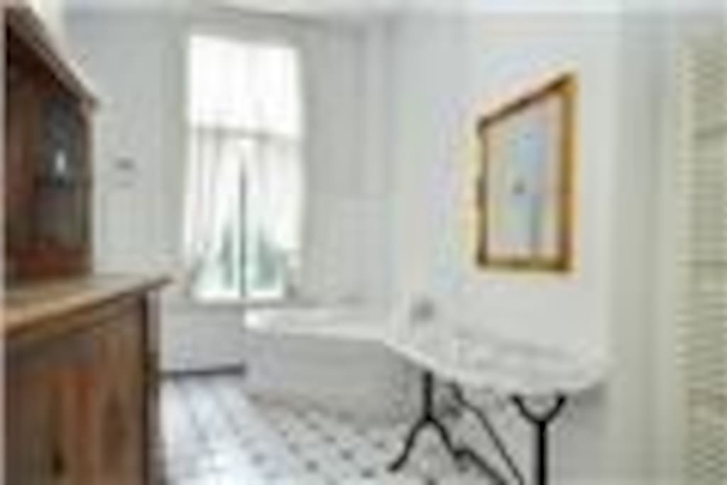 Large bathroom with full bath and separate shower
