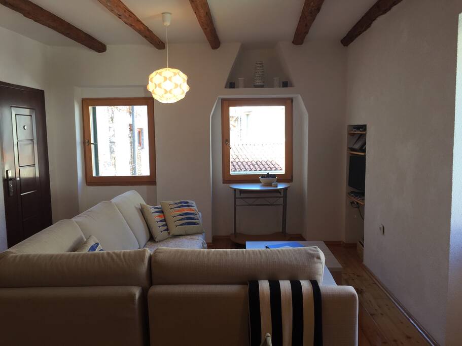 Spacious, light and airy living room.