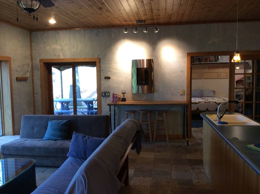 One of the four sliding glass doors.