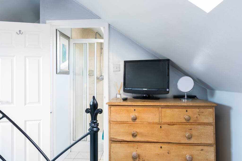 View from your room through to the en suite. TV/DVD player