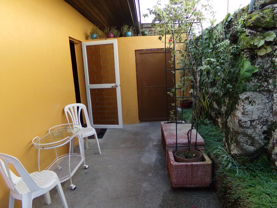 Terrace view with door open leading to 2nd floor room.