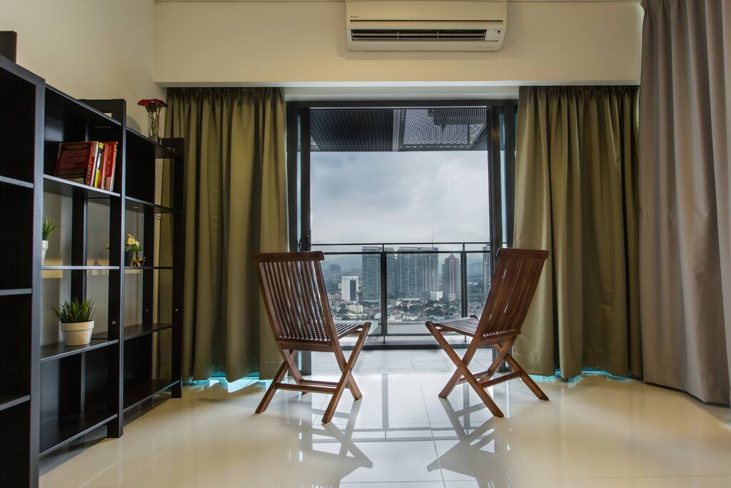 Living hall with beautiful view