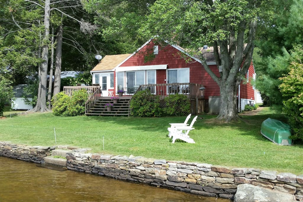 Step into the lake from the yard