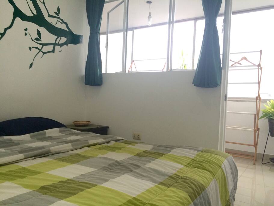 The room is away from the rest of the rooms. It gives you nice privacy.