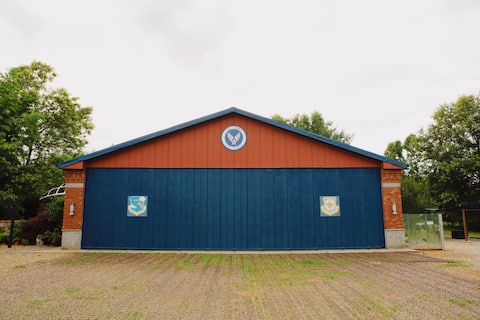 Aircraft Hangar Mid-Mod Design Next to Smoky Mtns!
