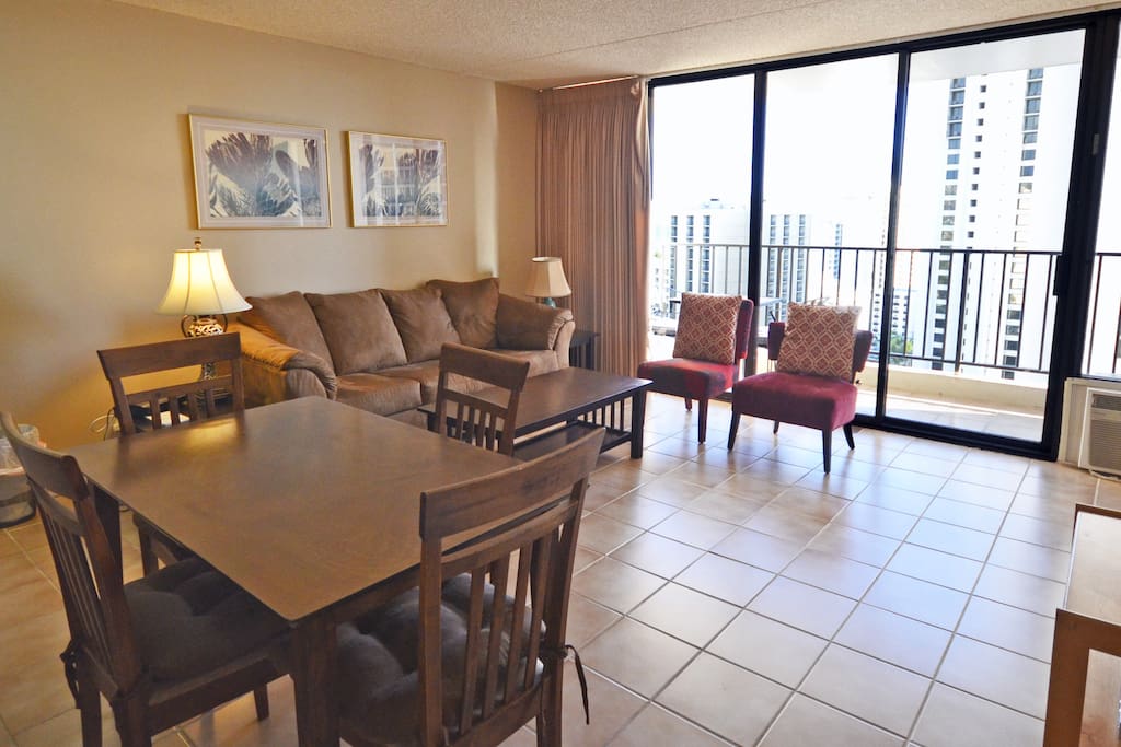 Living room area, air conditioned unit on the 22nd floor.