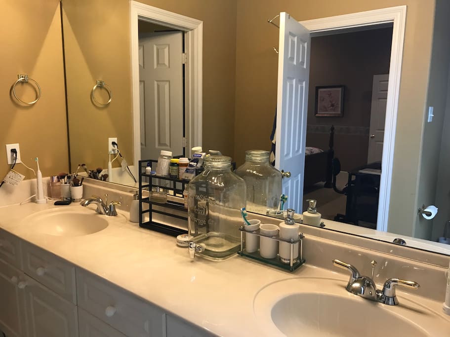 Two sinks and large counter