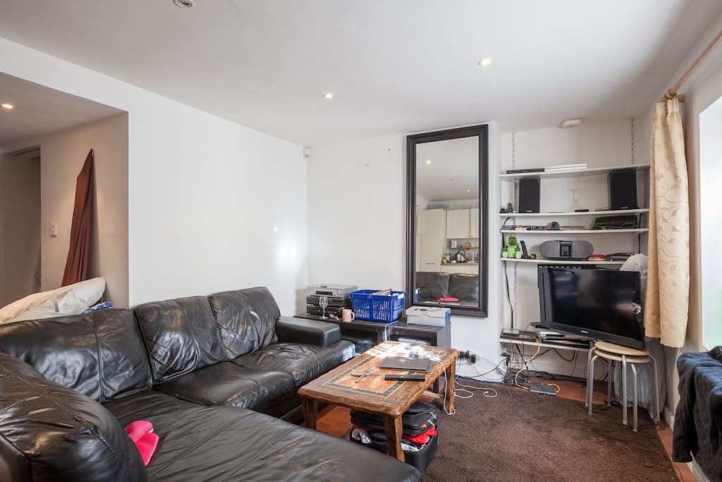 This is one view of the living space.