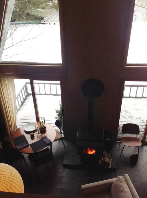 Premium oak firewood warms the house all day long. In-foor heat as well, once temperatures reach freezing.