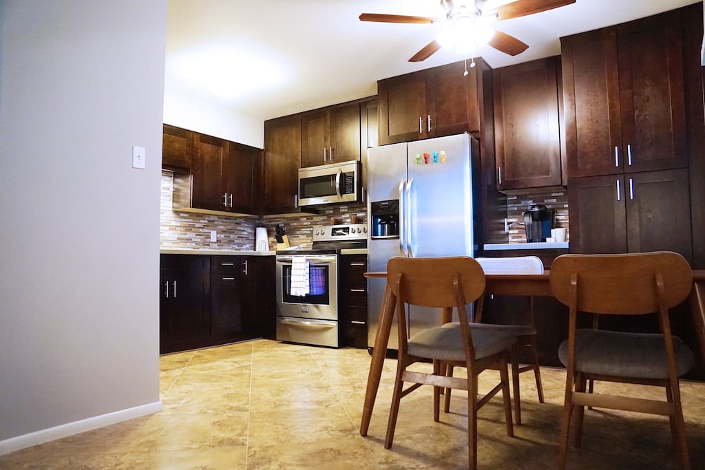 The kitchen is newly remodeled with brand new appliances.