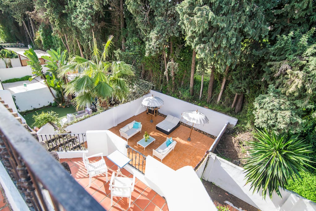 Patio and one of the terraces overview