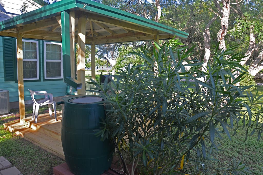 Turtle Cabin's new gazebo offers a view of Copano Bay to the east.