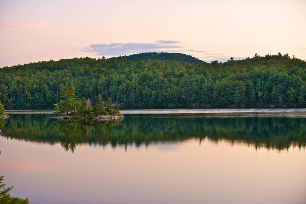 Blueberry island is a a place the kids love to go to swim and dive into the clear lake waters.