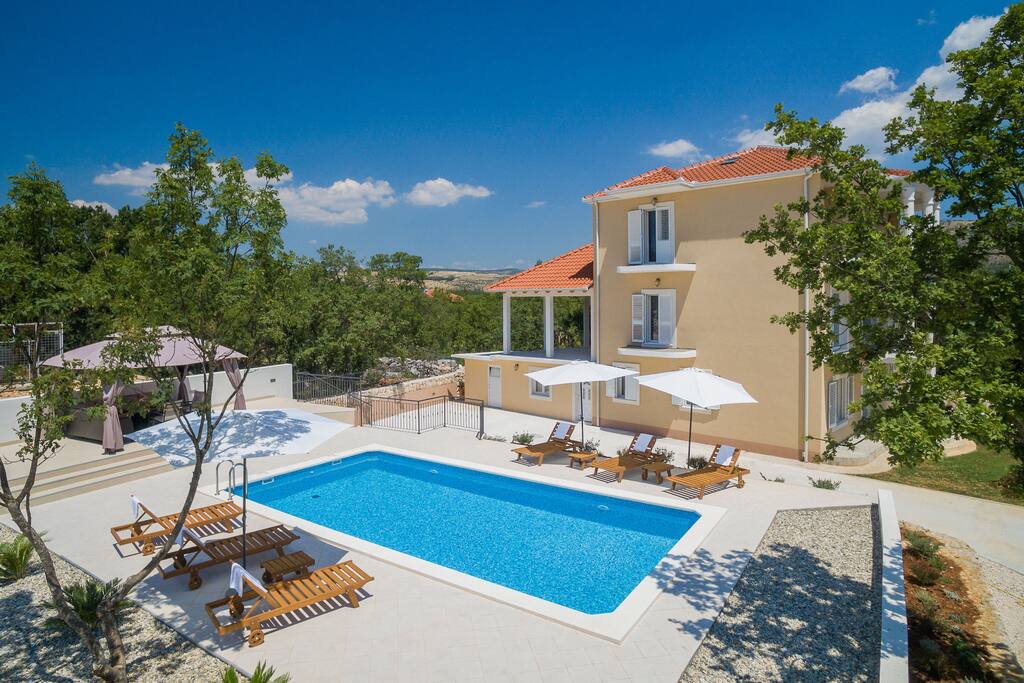 Pool and outside area.