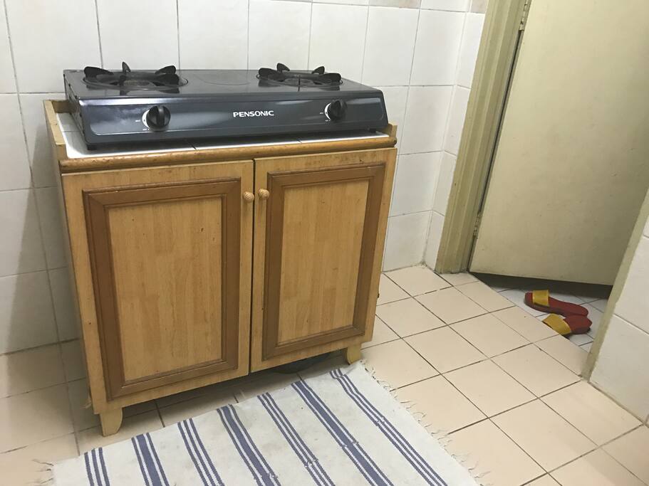 Kitchen
1-stove
1-2 door refrigerator
1-pan and spatule
Simple kitchen utensil eg. Mug, plate, cutlery
Dry Area
Hanger
Detergent
Washing Machine (Auto)