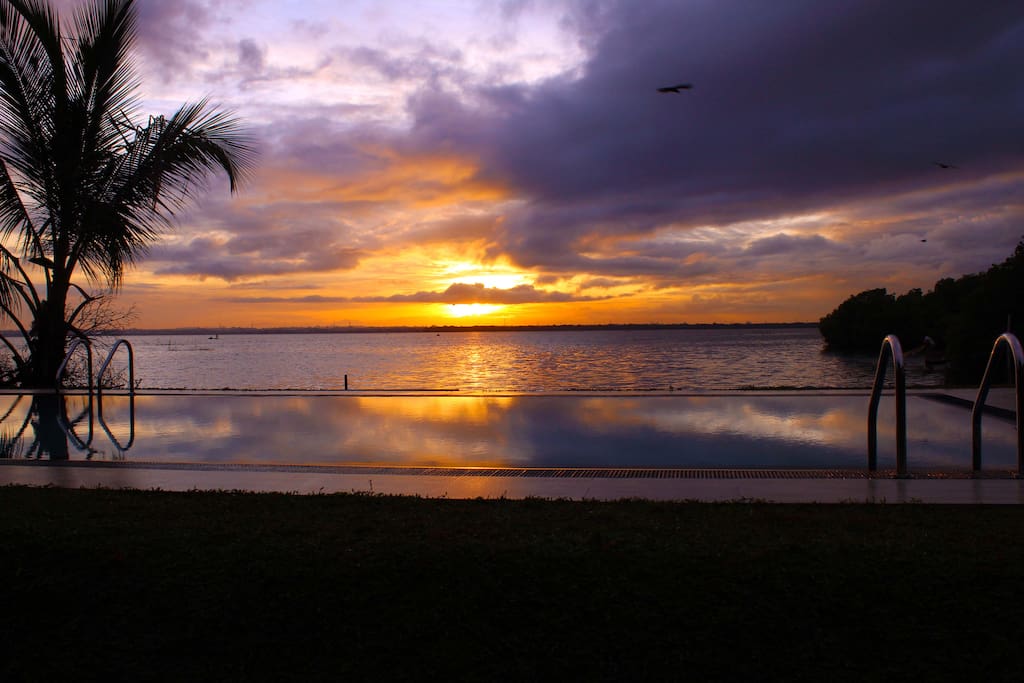 Sunrise lagoon view