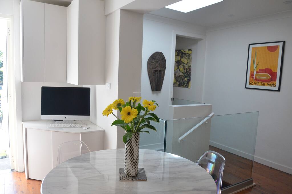 Upstairs eating area