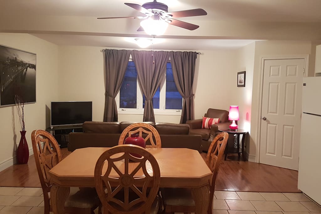 dinning area over looking living room