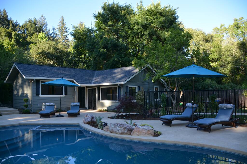 House opening to pool area