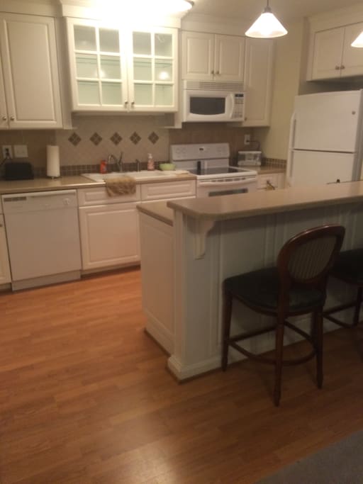 Kitchen and counter area
