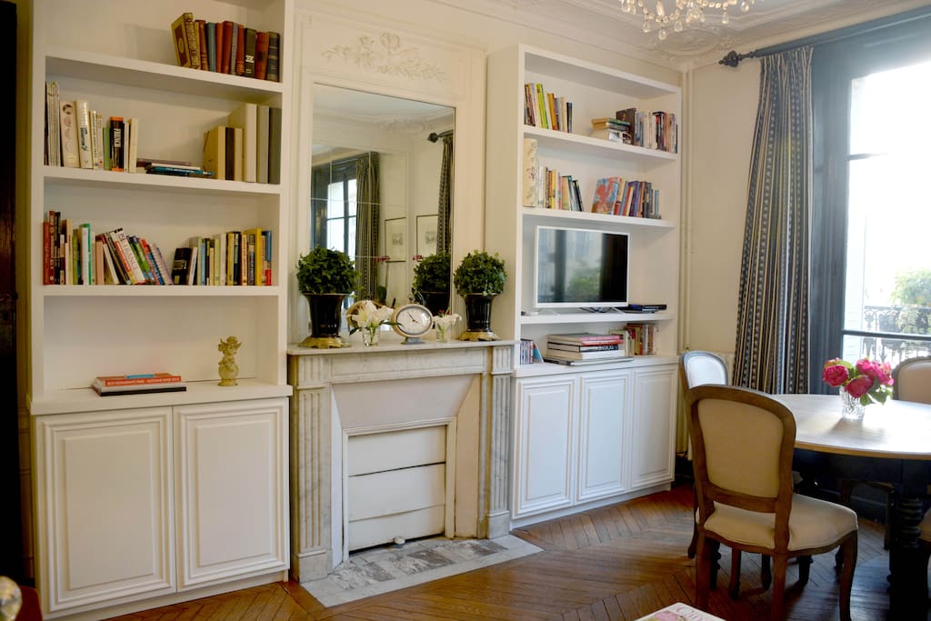 Bookcases in living room