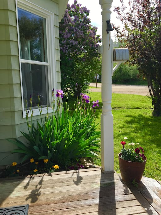 Spring garden front porch