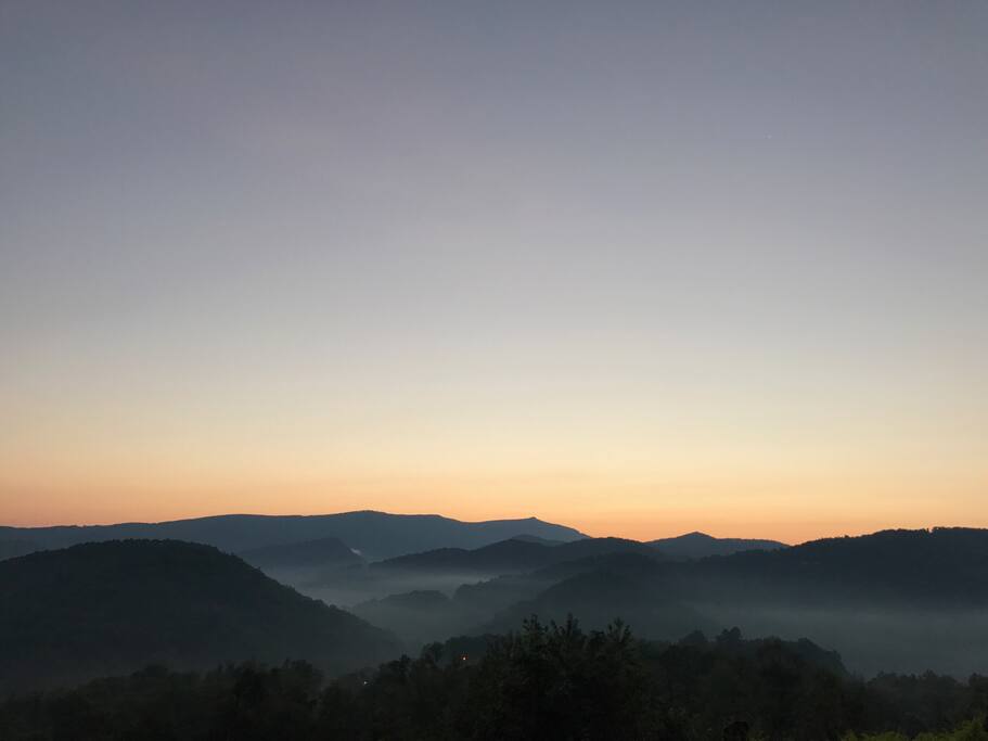 Sunrise view from the backyard