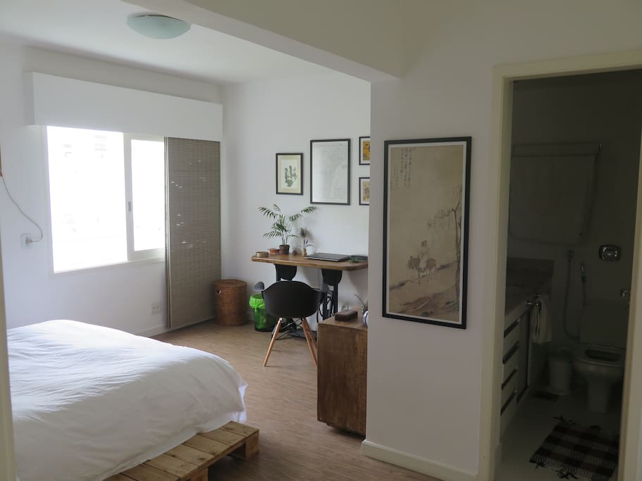 Large bedroom with desk