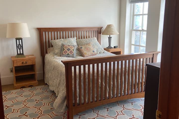 Main bedroom is on the first floor and has an attached bathroom.