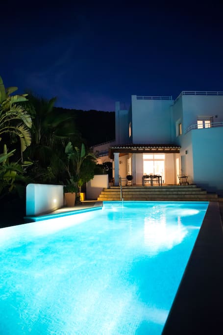 house and pool by nights