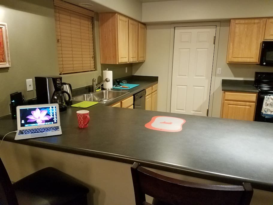 Counter dining next to table