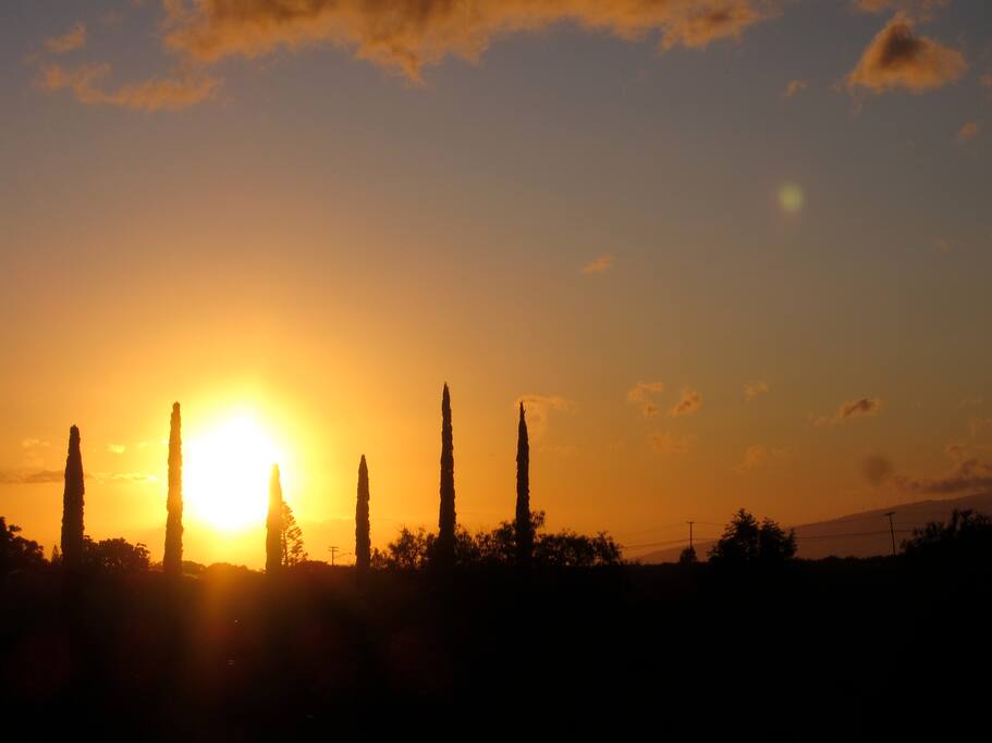 view of sunset from the deck